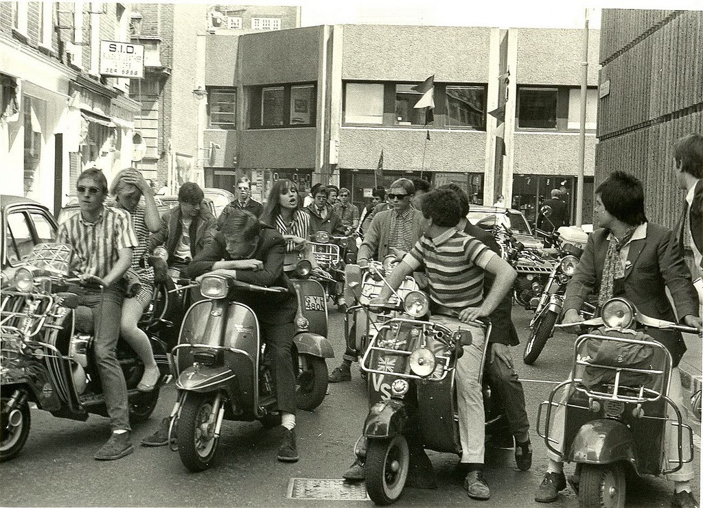 Mods on Scooters in London, 1979
