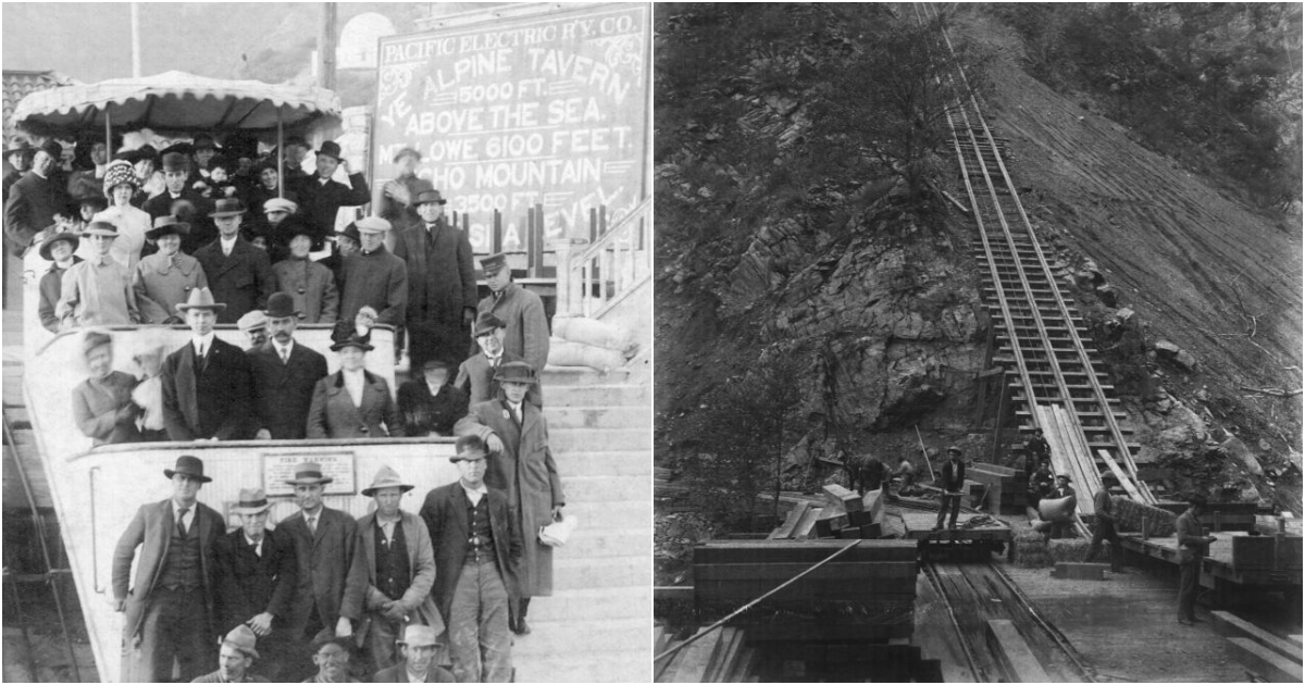 Amazing Vintage Photos of Passengers Riding Mount Lowe’s Cable Incline ...