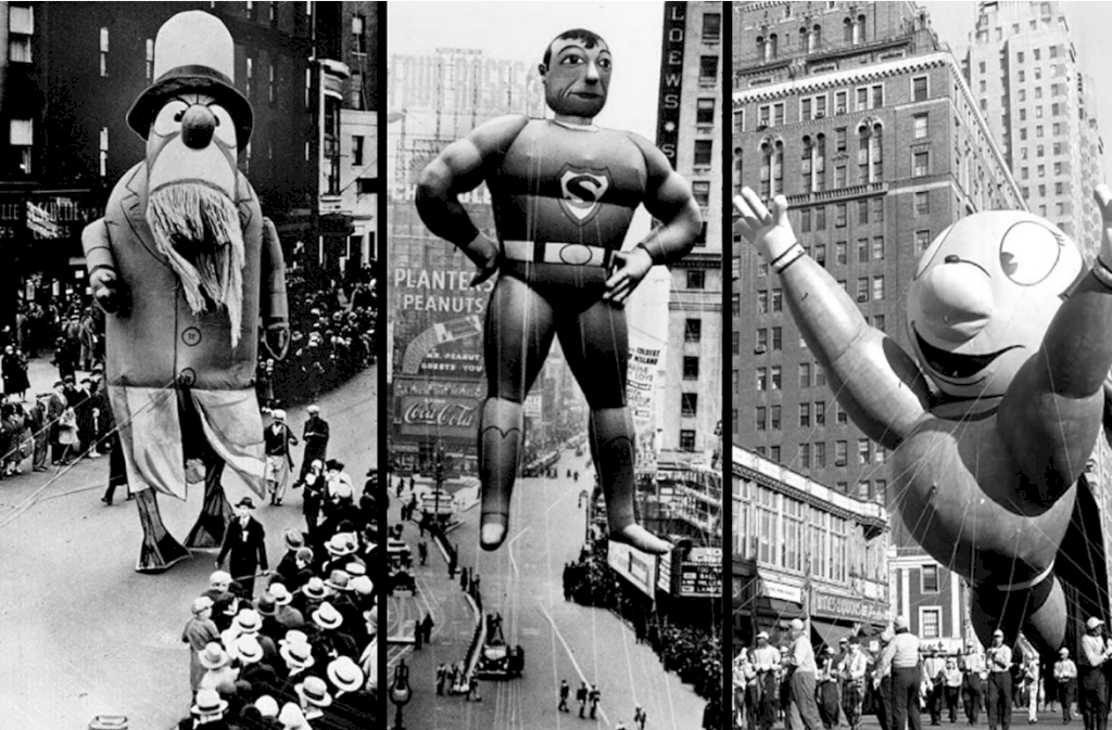 Incredible Vintage Images Capturing the Essence of Macy's Thanksgiving Day Parade in its Early Years, spanning from the 1920s to the 1950s.