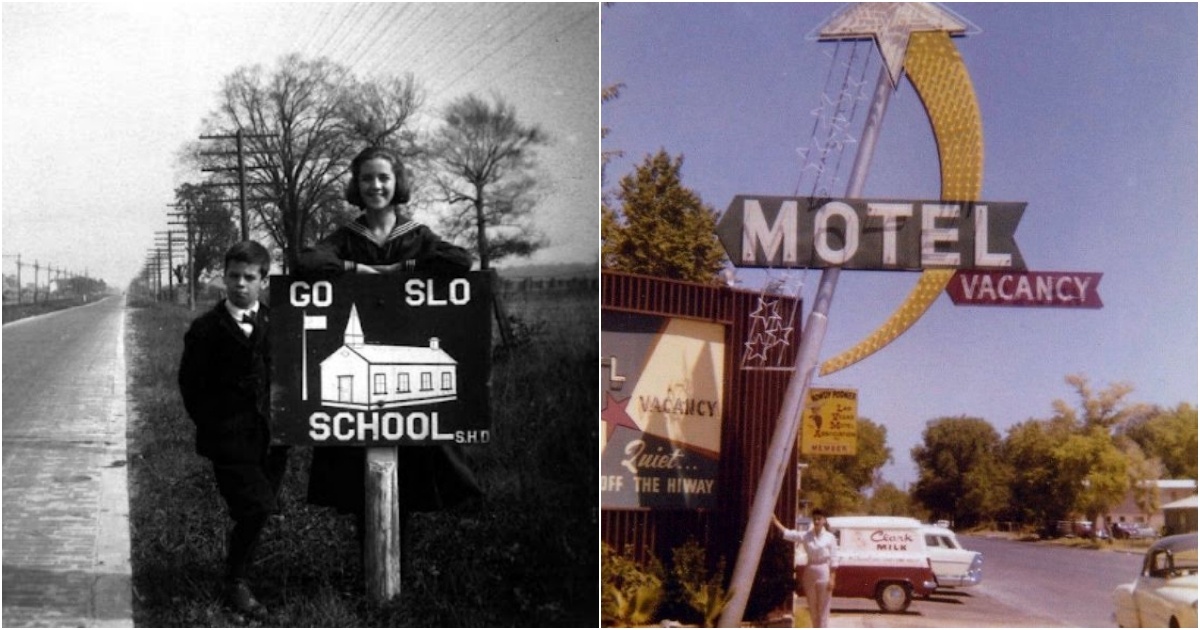 Cool Snaps Capture People Posing With Signs in the Past