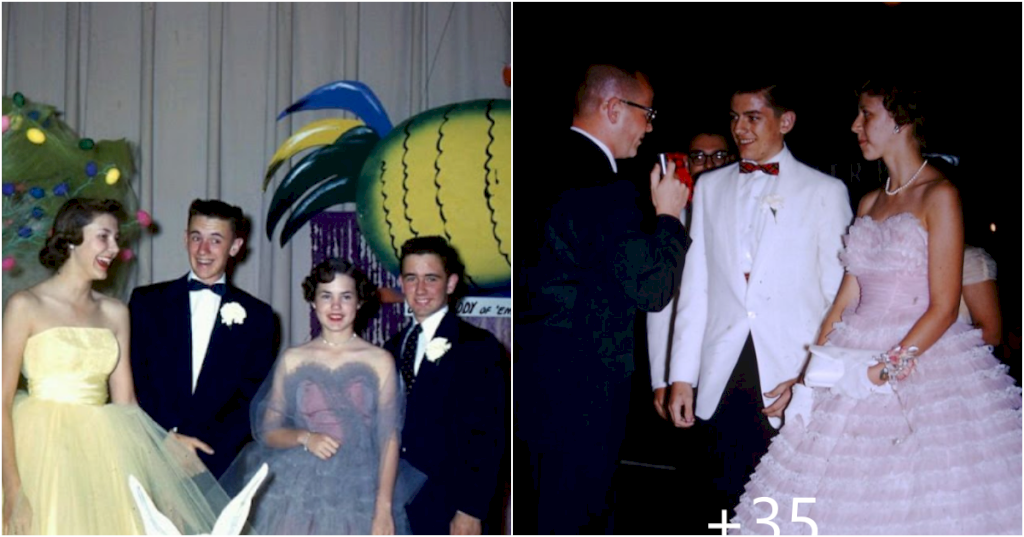 Timeless Images Portraying the Elegance of High School Prom Dresses in the 1950s