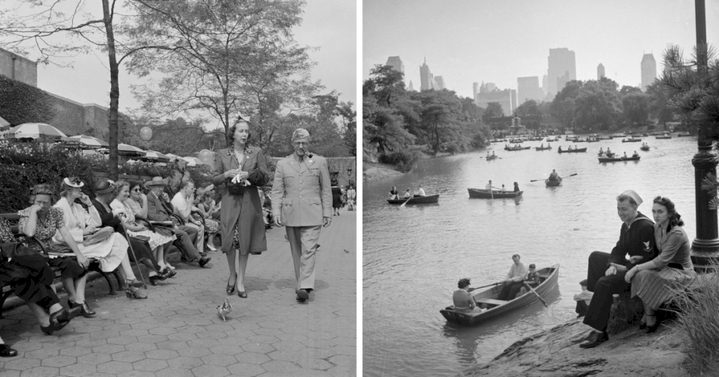 Neglected snapshots from a bygone late-summer Sunday in Central Park, 1942.