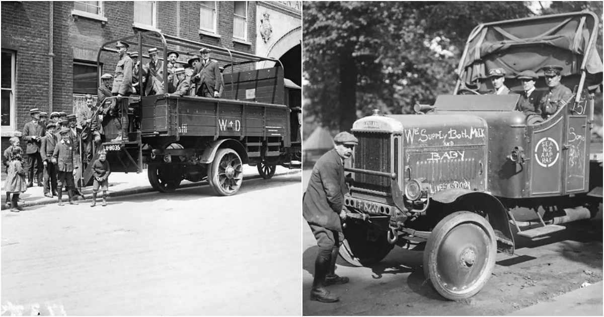 Interessante Vintage-Fotografien des Transportwesens in der Vergangenheit