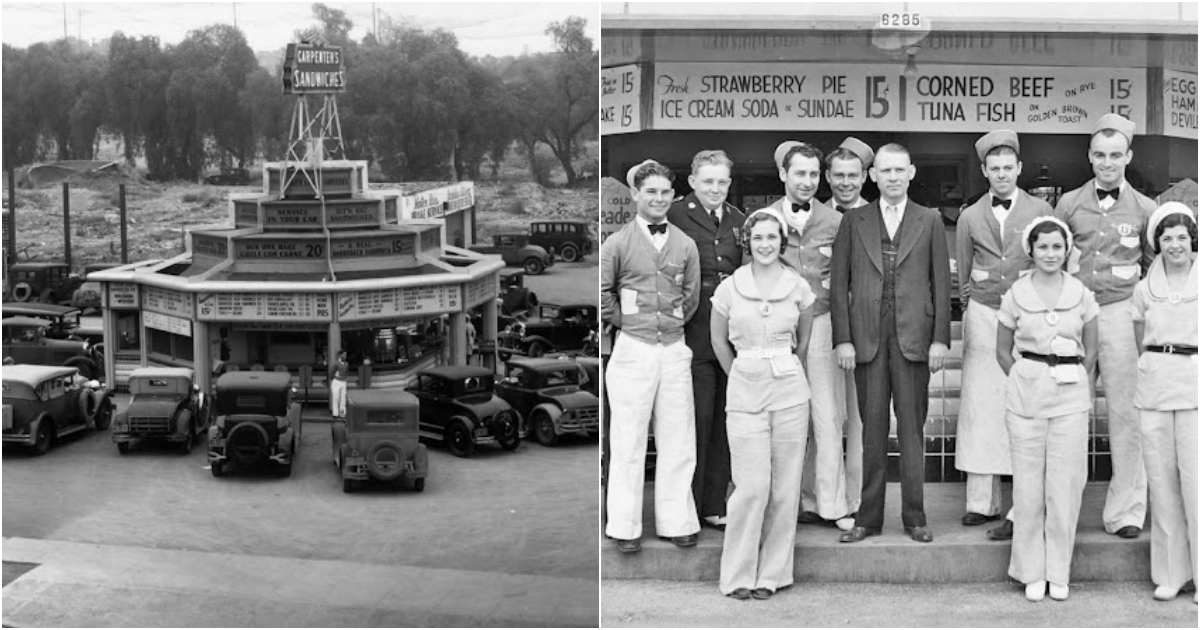 One of the Places Where Hanging Out Started - Amazing Photos of Carpenter's Drive-In From the 1930s