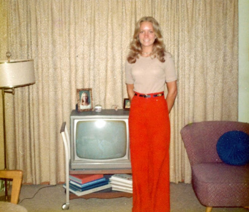 Vintage Photos of People Posing by Their TVs in the 1970s