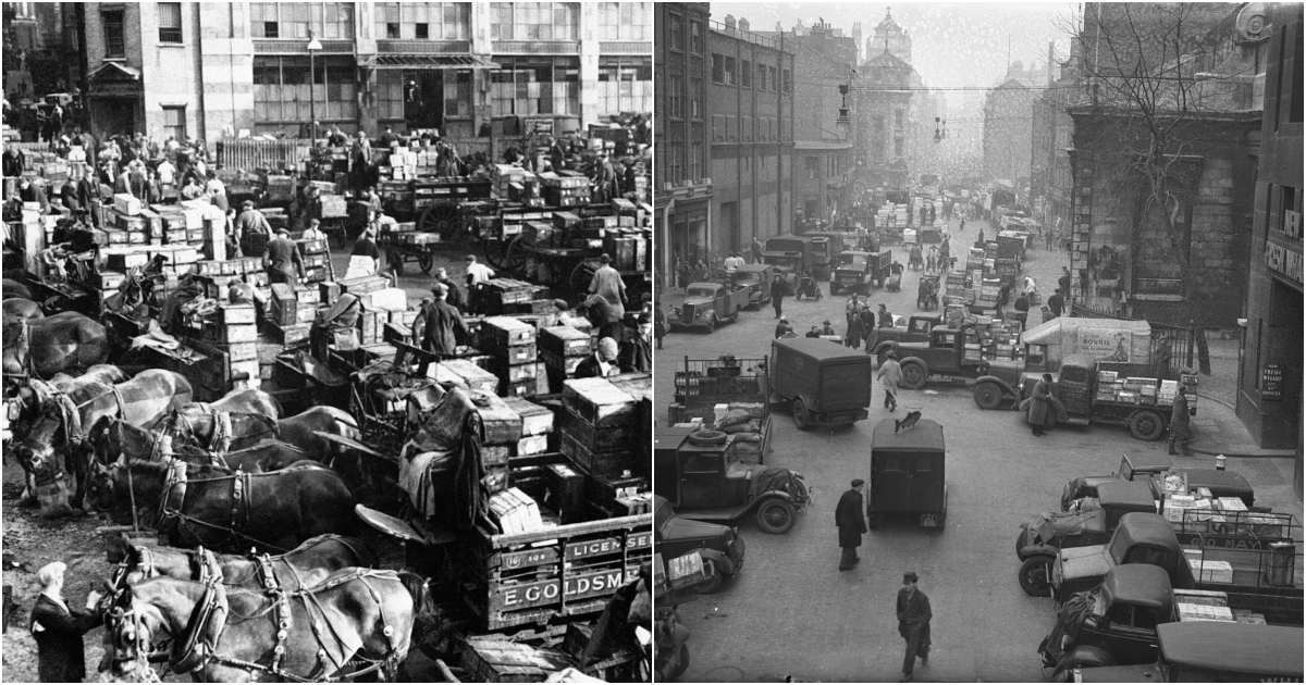 Vintage Photos of the Old Billingsgate Fish Market in the City of London