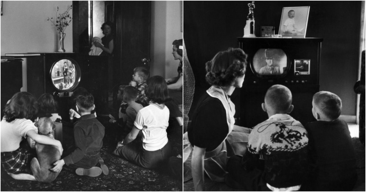 Vor dem Internet – 32 Vintage-Fotos zeigen Kinder in der Vergangenheit beim Fernsehen