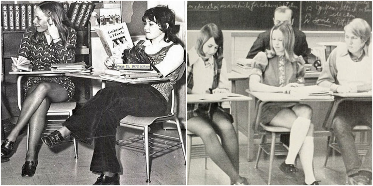 35 Photos Mini Skirts in the Classroom in the Past