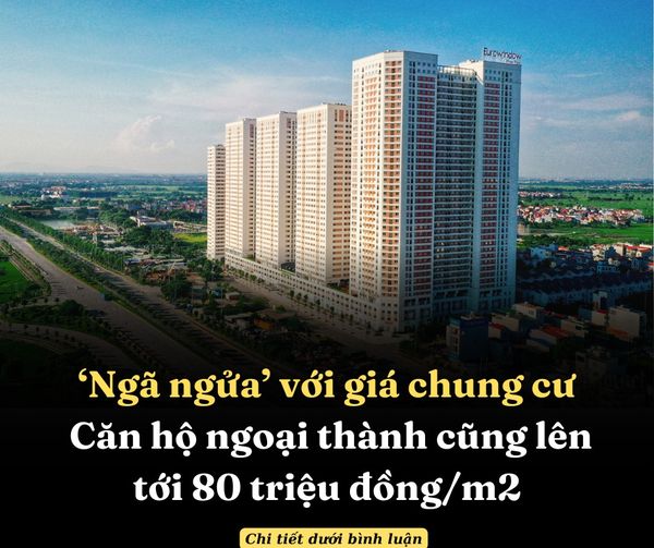 NGÃ NGỬA’ VỚI GIÁ CHUNG CƯ, CĂN HỘ NGOẠI THÀNH CŨNG LÊN TỚI 80 TRIỆU ĐỒNG/M2