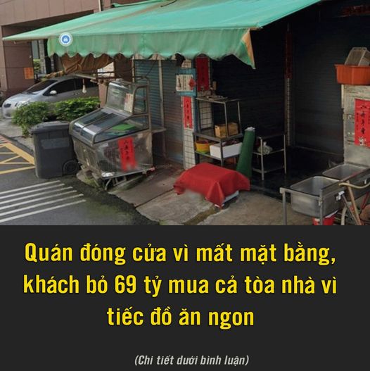 KINH DOANHQUÁN ĐÓNG CỬA VÌ MẤT MẶT BẰNG, KHÁCH BỎ 69 TỶ MUA CẢ TÒA NHÀ VÌ TIẾC ĐỒ ĂN NGON