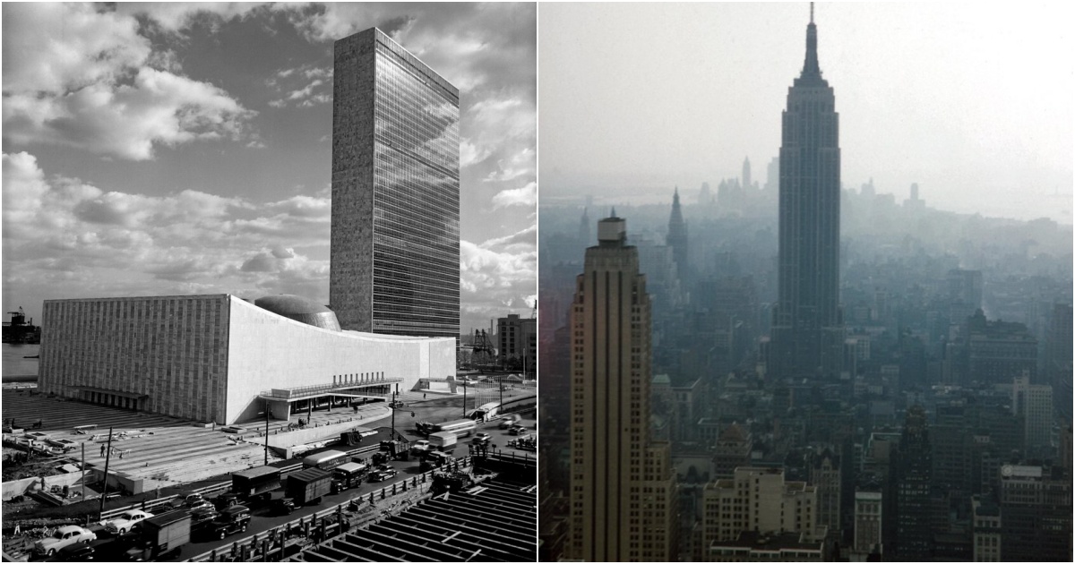 5th Avenue And 50th Street (1956) - photographer unknown Saint Patrick's Cathedral On The Right