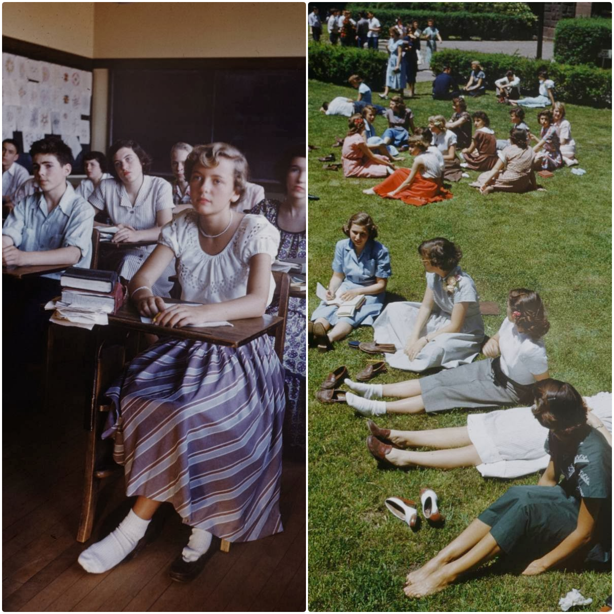 Interesting Color Photographs Capture Daily Life of Students at New Trier High School in 1950