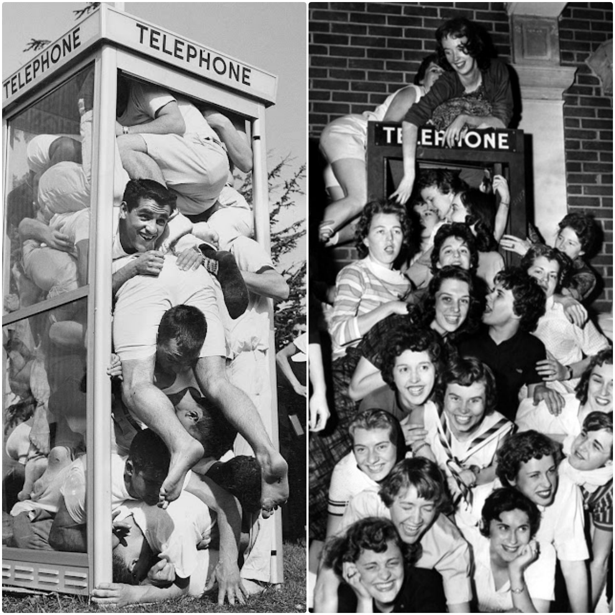 One of the Wild Fads of the 1950s Was Telephone Booth Stuffing