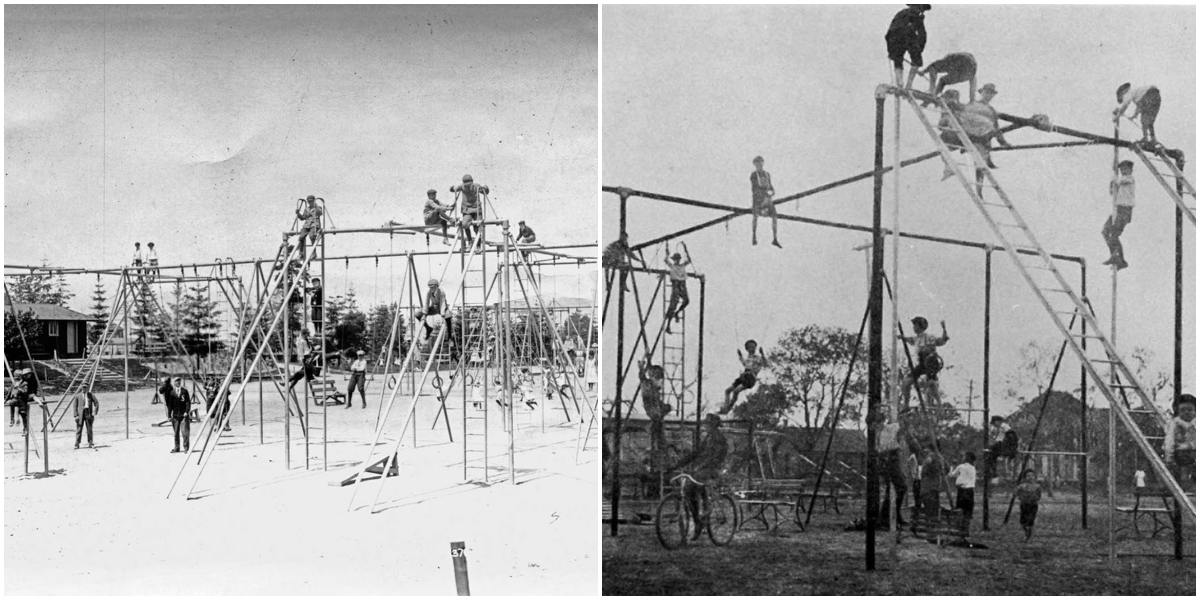 "Thrills and Spills: A Glimpse into the Hazardous Playgrounds of Yesteryear Through Vintage Photos, 1880s-1940s"