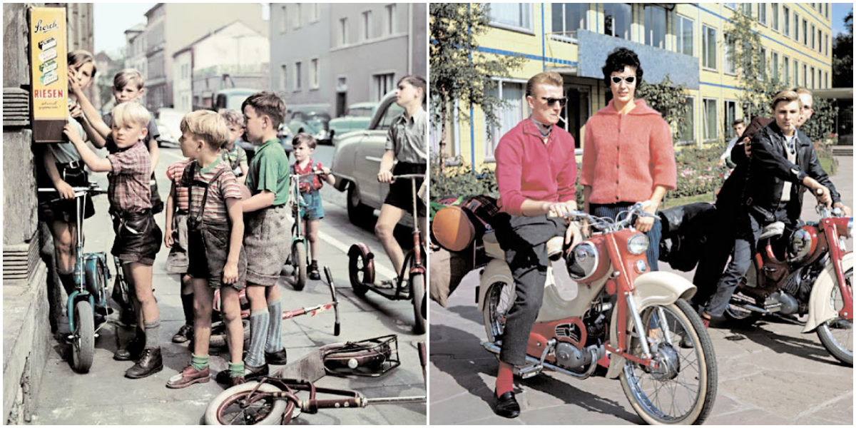 “Farben der Vergangenheit: Einzigartige Einblicke in das deutsche Alltagsleben der 1950er und 1960er durch seltene Farbfotografien”