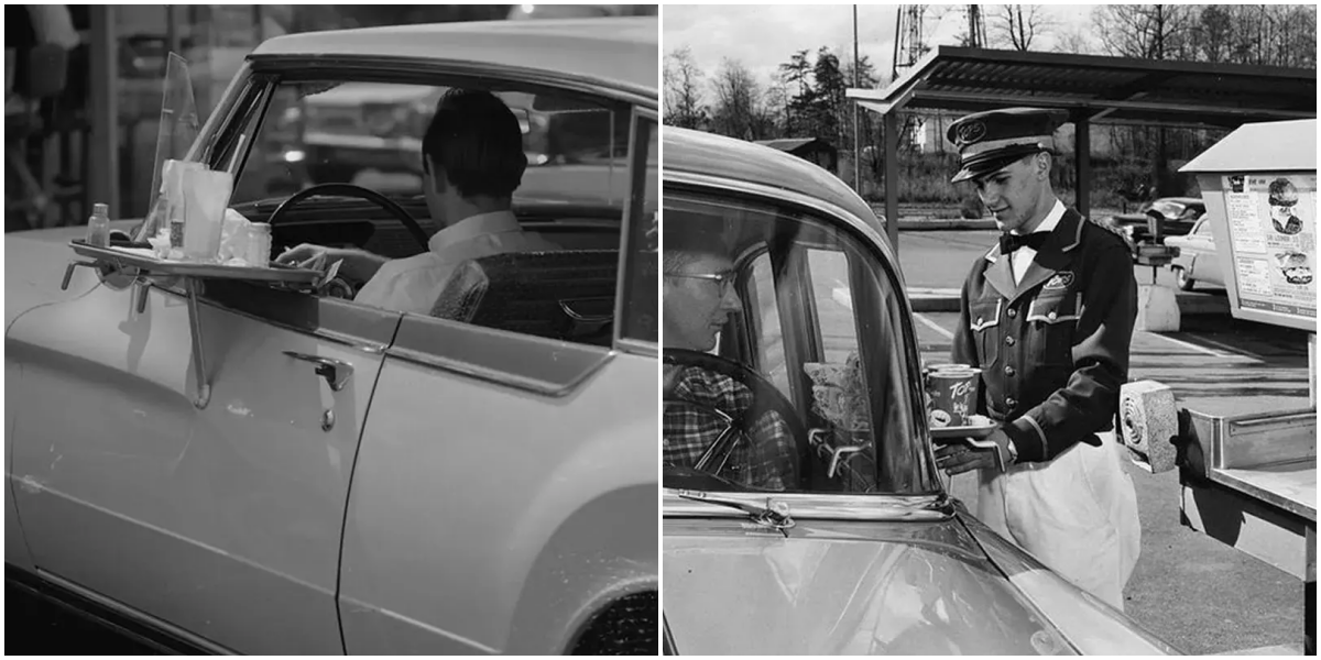 Vintage photos offer a glimpse into the bygone era of drive-in restaurants, 1920s-1950s