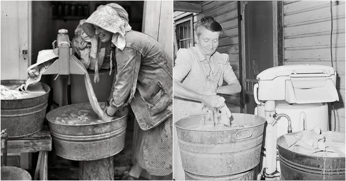 37 Vintage-Fotos zeigen die Anfänge der Waschmaschinen in den 1880er bis 1950er Jahren