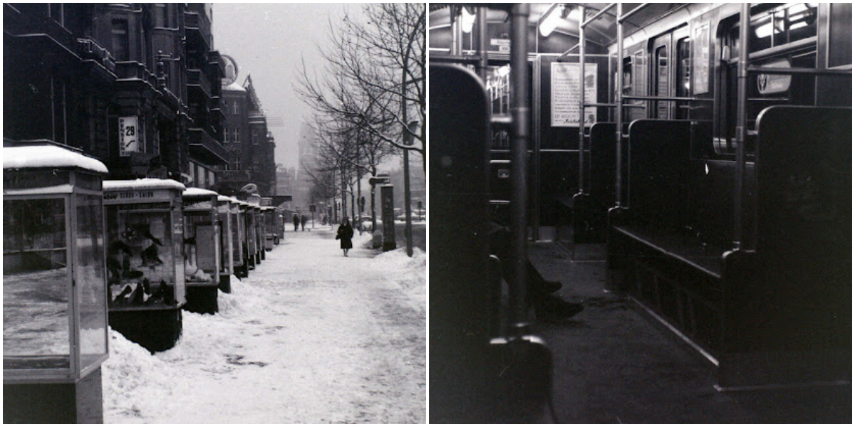 40 Schwarz-Weiß-Schnappschüsse zeigen den Berliner Alltag im Winter 1964