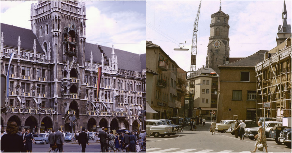 50 zauberhafte Farbfotos erfassen das alltägliche Leben in Westdeutschland in den späten 1950er Jahren.