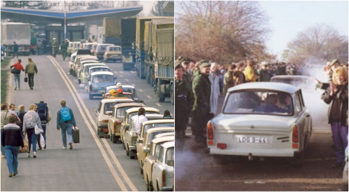 Bilder des epischen Verkehrsstaus in Berlin im November 1989