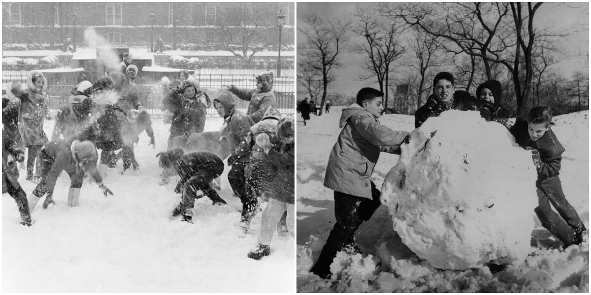 "Captivating Retro Images of Snowy Central Park Delightfully Capturing Joyful Moments"