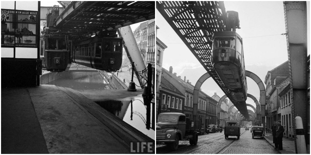 Die älteste elektrische Hochbahn der Welt - 22 Vintage-Fotos der Wuppertaler Schwebebahn in Deutschland in den 1940er Jahren