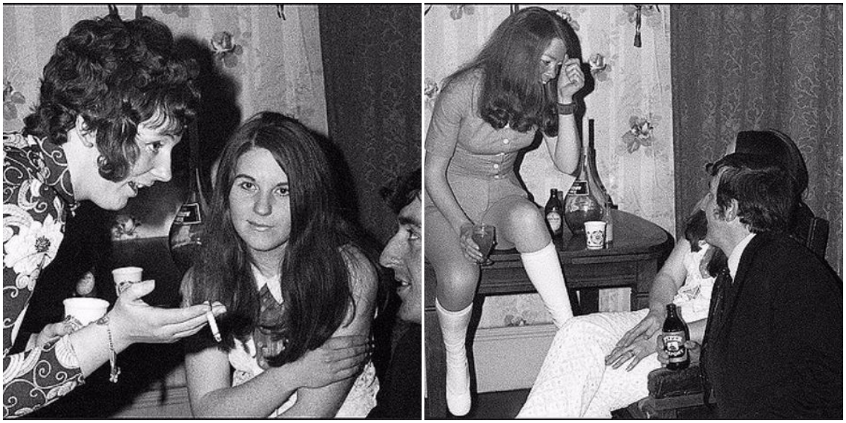 "Retro Revelry: Vibrant Black and White Snaps Capture the Spirit of Student Parties in 1970s America"