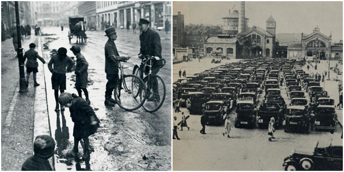 Straßenszenen von Berlin während der 1920er Jahre durch erstaunliche Fotos