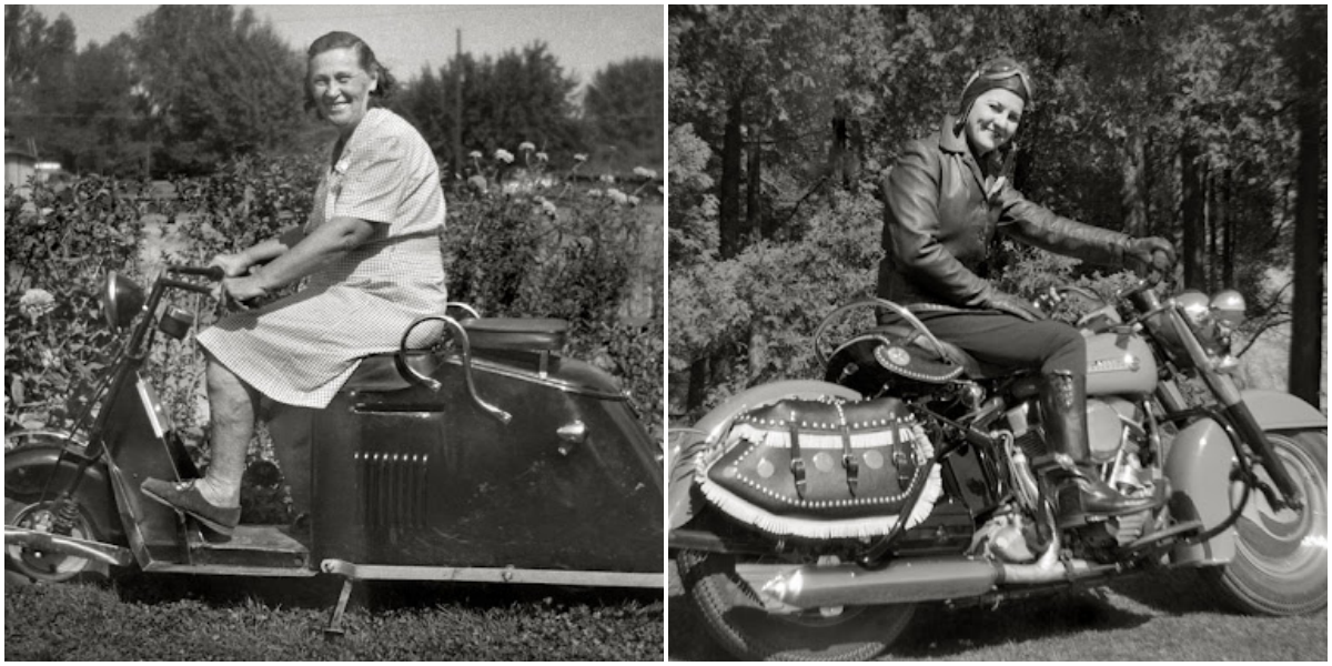 "Retro-Charme auf Rädern: 16 Beeindruckende Vintage-Fotos von Frauen mit ihren Motorrädern"