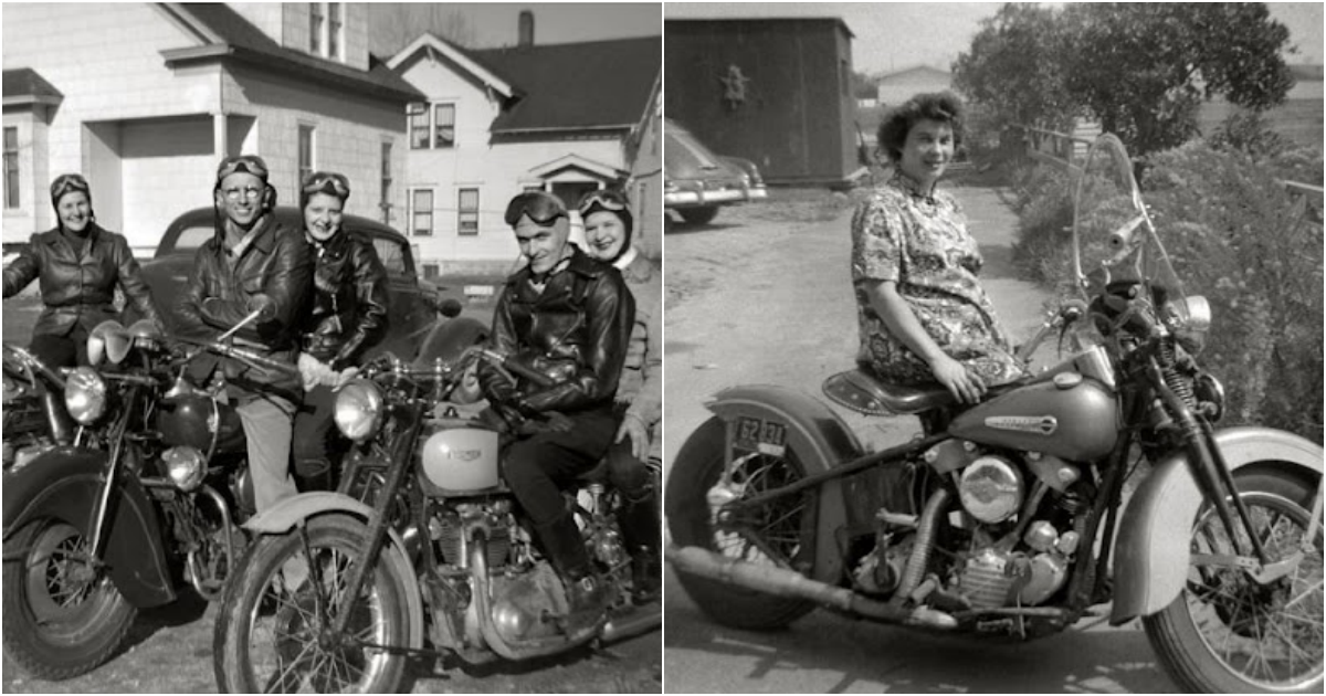 38 erstaunliche Vintage Fotografien von Menschen, die mit ihren Motorrädern posieren