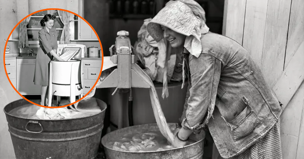 Rare images capturing the developmental journey of washing machines from the 1880s to the 1950s