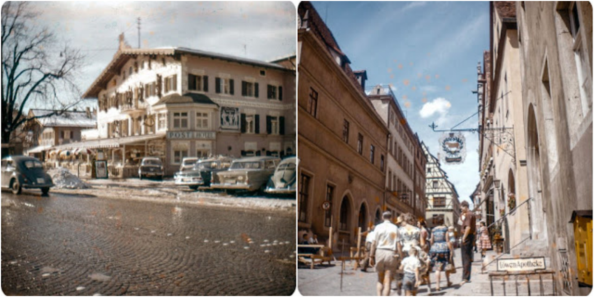 40 faszinierende Farbdiapositive geben einen einzigartigen Einblick in das tägliche Leben in Deutschland am Ende der 1950er und in den 1960er Jahren.